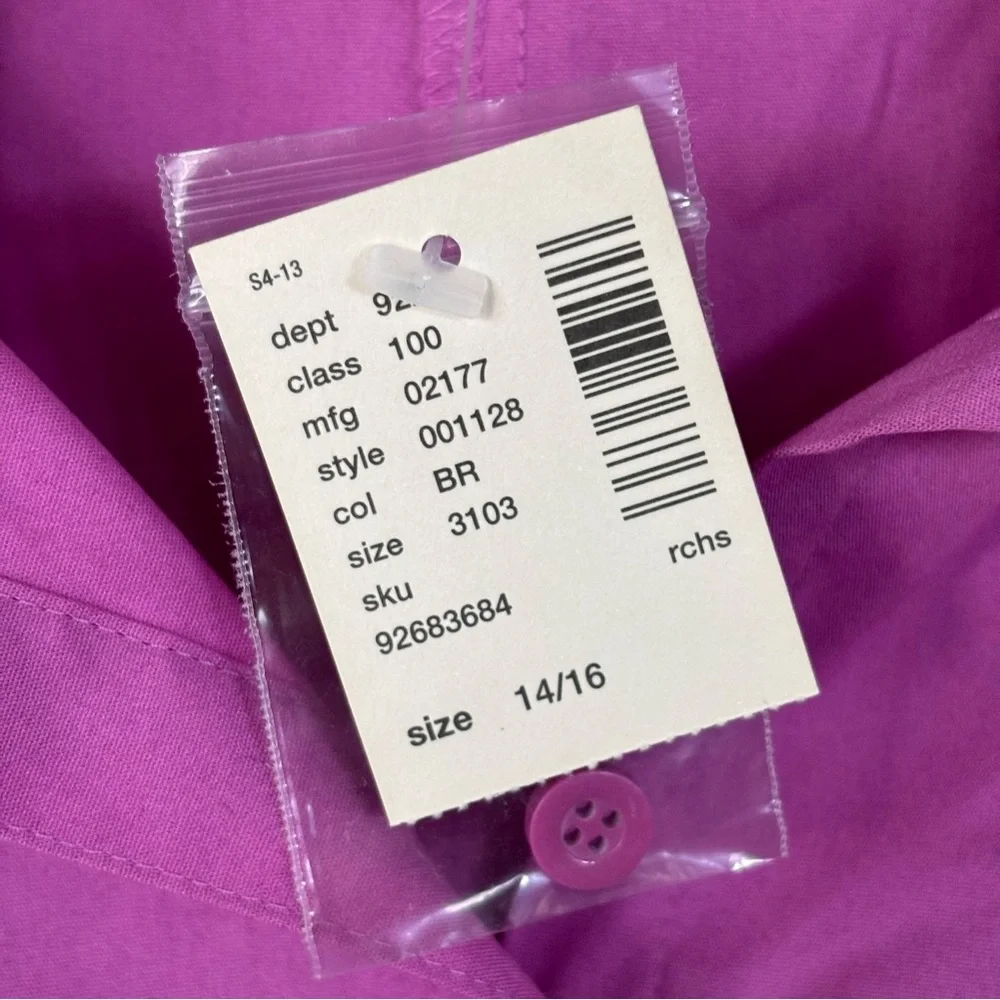 Lane Bryant Women's Button Down Shirt Lavender Size 14/16 NEW